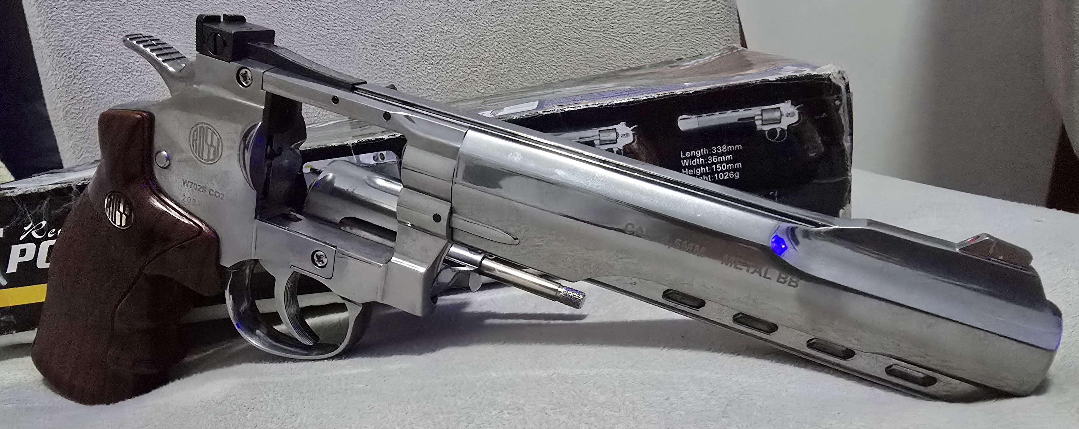 Revolver 357 Rossi 6 polegadas de pressão CO2 Modelo W702S 4